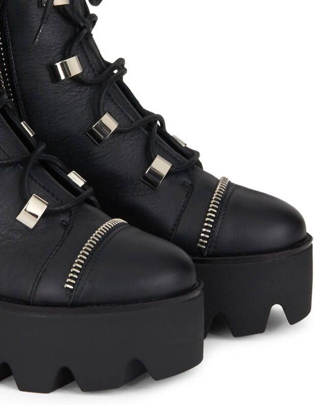 Giuseppe Zanotti chunky sole combat boots Black