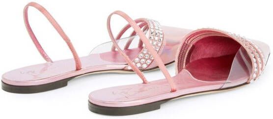 Giuseppe Zanotti Claralie rhinestone-embellished slingback pumps Pink