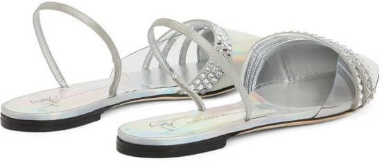 Giuseppe Zanotti Claralie slingback flat sandals Silver