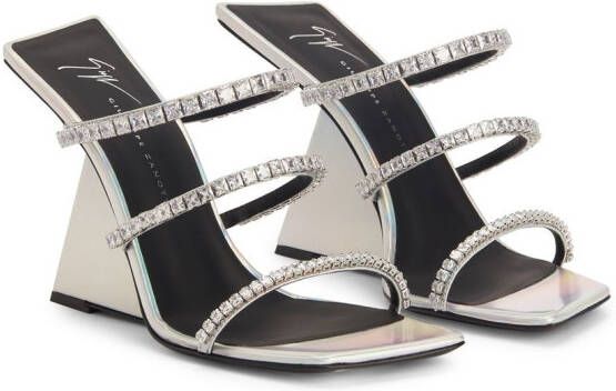 Giuseppe Zanotti Clareence leather 105mm sandals Silver