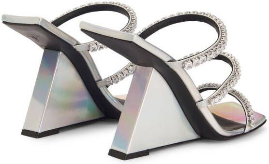 Giuseppe Zanotti Clareence leather 105mm sandals Silver