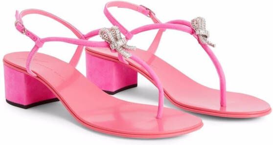 Giuseppe Zanotti Clementyne 40mm crystal-embellished flip-flops Pink