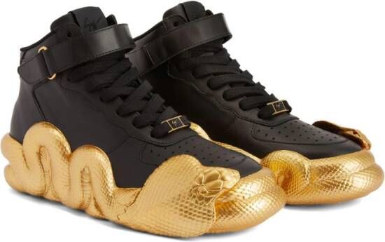 Giuseppe Zanotti Cobras leather sneakers Black
