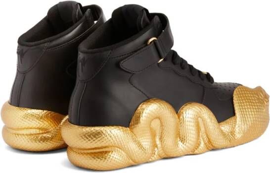 Giuseppe Zanotti Cobras leather sneakers Black