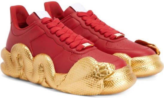 Giuseppe Zanotti Cobras low-top leather sneakers RED