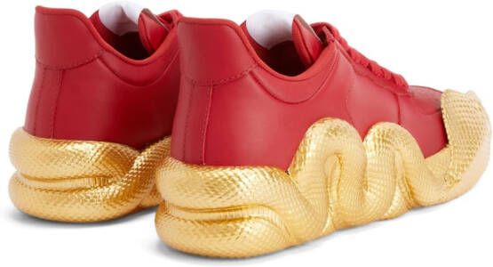 Giuseppe Zanotti Cobras low-top leather sneakers RED