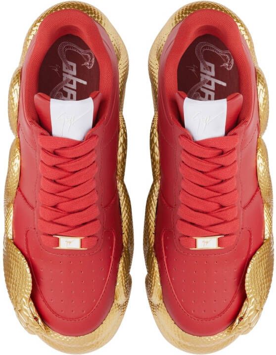 Giuseppe Zanotti Cobras low-top leather sneakers RED