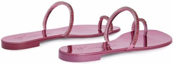 Giuseppe Zanotti Colorful flat sandals Pink
