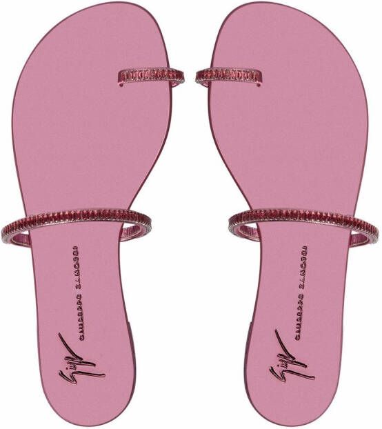 Giuseppe Zanotti Colorful flat sandals Pink