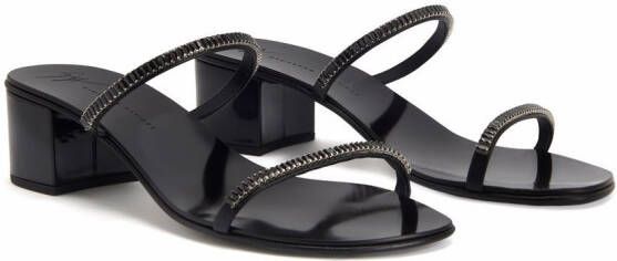 Giuseppe Zanotti Colourful rhinestone-embellished leather sandals Black