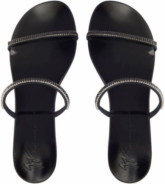 Giuseppe Zanotti Colourful rhinestone-embellished leather sandals Black