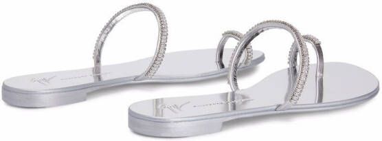 Giuseppe Zanotti Colourful rhinestone-embellished sandals Silver