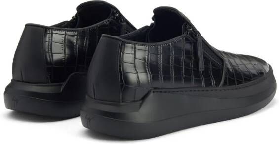 Giuseppe Zanotti Conley leather zip-up sneakers Black