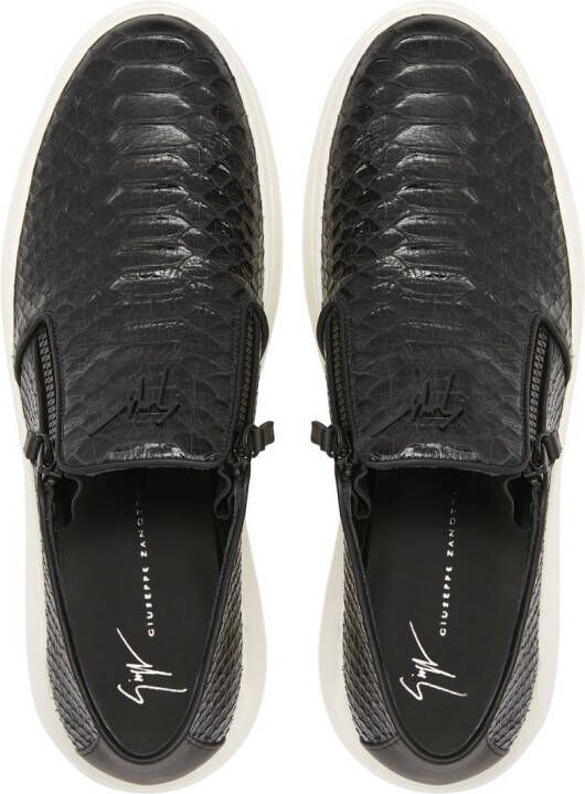 Giuseppe Zanotti Conley snakeskin-effect slip-on loafers Black