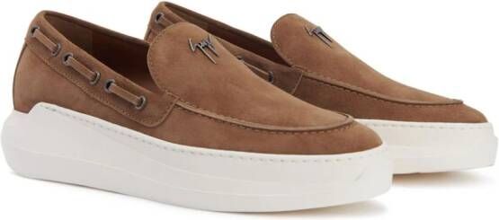 Giuseppe Zanotti Conley String leather boat shoes Brown
