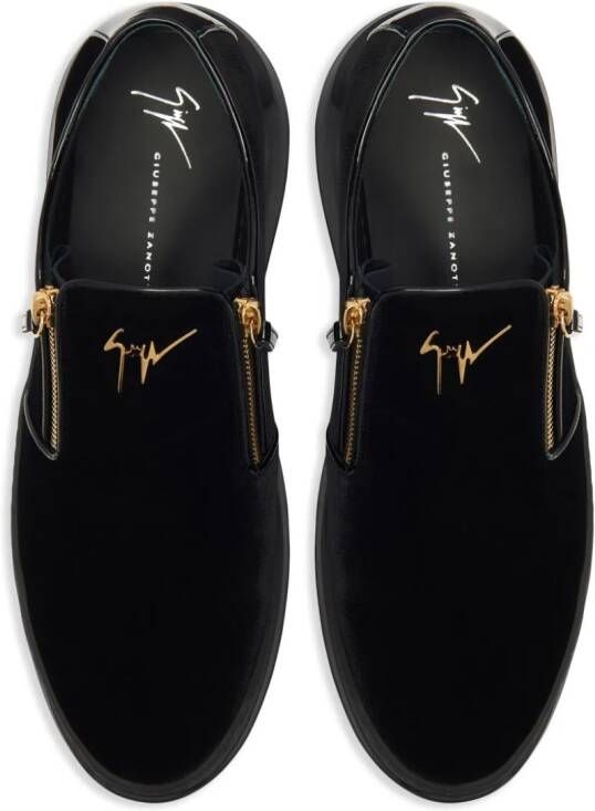 Giuseppe Zanotti Conley velvet slippers Black