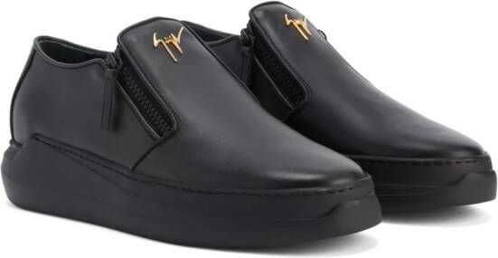 Giuseppe Zanotti Conley zip-up leather loafers Black