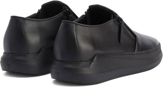 Giuseppe Zanotti Conley zip-up leather loafers Black