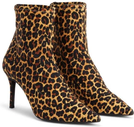 Giuseppe Zanotti Courty 90mm leopard-print boots Neutrals