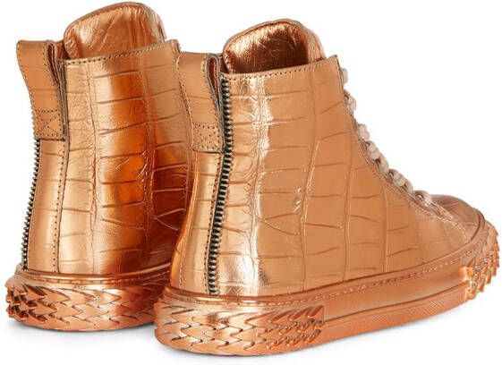 Giuseppe Zanotti croco-effect sneakers Gold