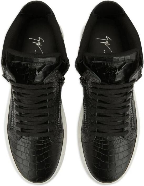 Giuseppe Zanotti crocodile-effect high-top sneakers Black
