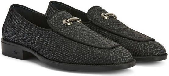Giuseppe Zanotti crocodile-effect leather loafers Grey