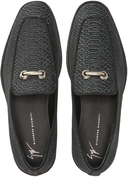 Giuseppe Zanotti crocodile-effect leather loafers Grey