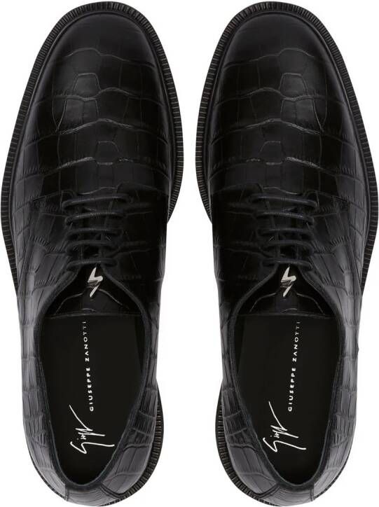 Giuseppe Zanotti crocodile-effect leather Oxfords Black