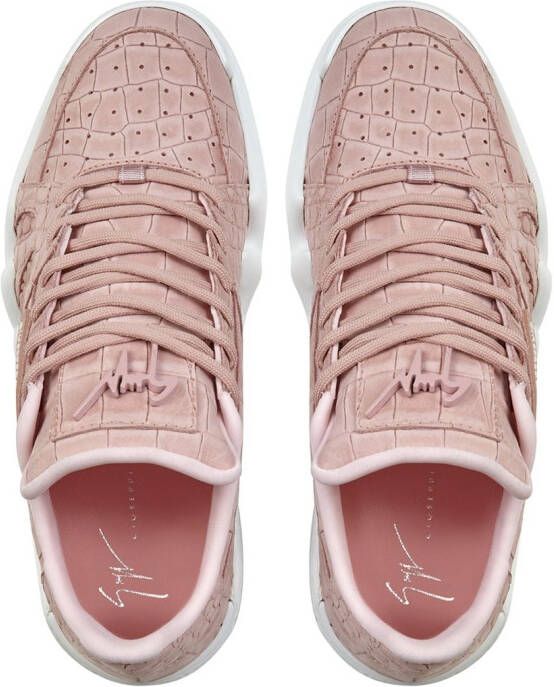 Giuseppe Zanotti crocodile effect sneakers Pink