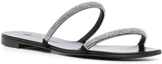 Giuseppe Zanotti Croisette crystal-embellished sandals Black