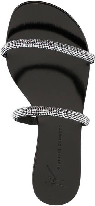 Giuseppe Zanotti Croisette crystal-embellished sandals Black