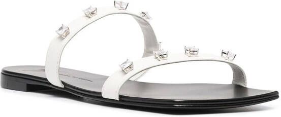 Giuseppe Zanotti Croisette crystal-embellished sandals White