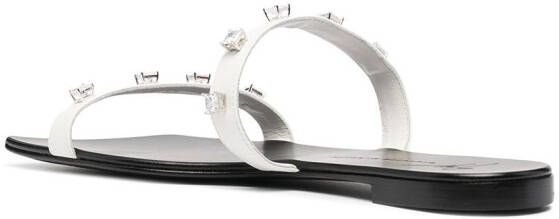 Giuseppe Zanotti Croisette crystal-embellished sandals White