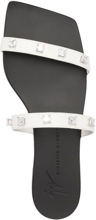Giuseppe Zanotti Croisette crystal-embellished sandals White