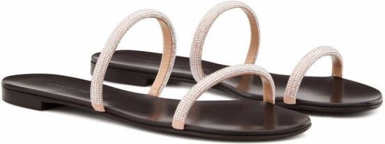 Giuseppe Zanotti Croisette double-strap crystal sandals Pink