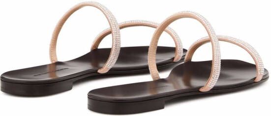 Giuseppe Zanotti Croisette double-strap crystal sandals Pink