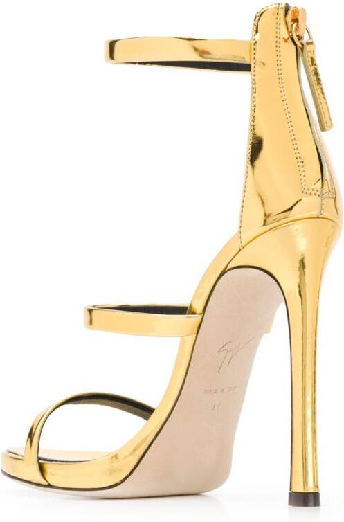 Giuseppe Zanotti crossover strap metallic sandals Gold