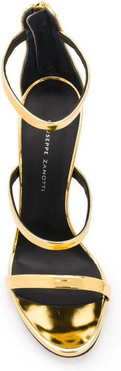 Giuseppe Zanotti crossover strap metallic sandals Gold