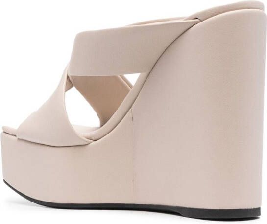 Giuseppe Zanotti crossover-strap wedge-heel sandals Neutrals