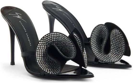 Giuseppe Zanotti crystal-embellished appliqué-detail mules Black