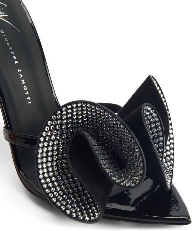 Giuseppe Zanotti crystal-embellished appliqué-detail mules Black