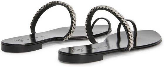 Giuseppe Zanotti crystal embellished chain-detail sandals Black