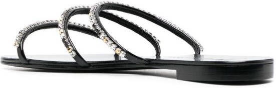 Giuseppe Zanotti crystal-embellished flat sandals Black