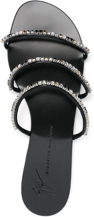 Giuseppe Zanotti crystal-embellished flat sandals Black