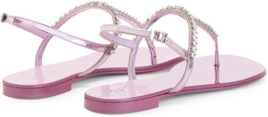 Giuseppe Zanotti crystal-embellished flat sandals Pink