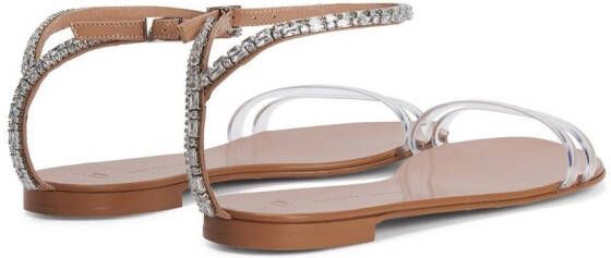 Giuseppe Zanotti crystal-embellished flat sandals Silver