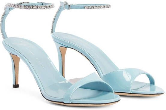 Giuseppe Zanotti crystal-embellished leather sandals Blue