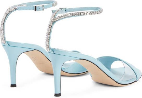 Giuseppe Zanotti crystal-embellished leather sandals Blue