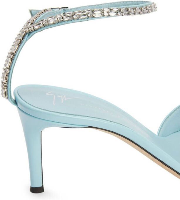 Giuseppe Zanotti crystal-embellished leather sandals Blue