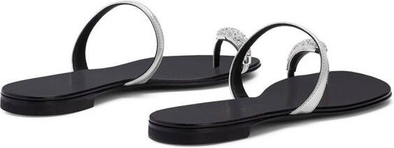 Giuseppe Zanotti crystal toe strap sandals Silver